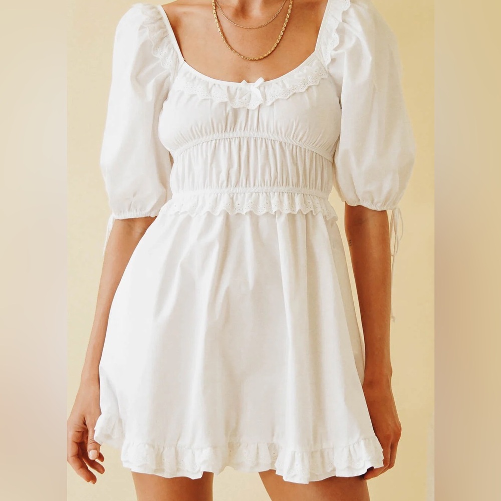 Verge Girl While in Paris White Mini Dress BNWT XS